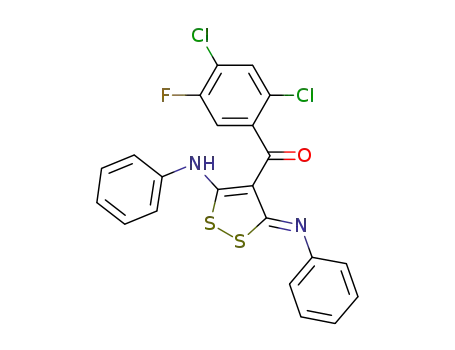 (2,4-dichloro-5-fluorophenyl)((3Z)-5-(phenylamino)-3-(phenylimino)-3H-1,2-dithiol-4-yl)methanone