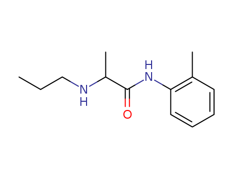 721-50-6,Prilocaine,o-Propionotoluidide,2-(propylamino)- (6CI,8CI);2-Methyl-a-propylaminopropionanilide;Astra 1512;Astra 1515;Citanest;N-(2,6-Dimethylphenyl)-2-(propylamino)propanamide;NSC 40027;Propitocaine;o-Methyl-2-propylaminopropionanilide;