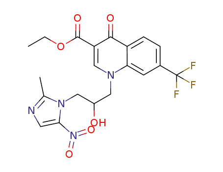 ethyl 1-(2-hydroxy-3-(2-methyl-5-nitro-1H-imidazol-1-yl)propyl)-4-oxo-6-(trifluoromethyl)-1,4-dihydroquinoline-3-carboxylate