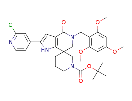 tert-butyl 2'-(2-chloropyridin-4-yl)-4'-oxo-5'-(2,4,6-trimethoxybenzyl)-1',4',5',6'-tetrahydro spiro[piperidine-3,7'-pyrrolo[3,2-c]pyridine]-1-carboxylate