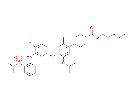 pentyl 4-(4-((5-chloro-4-((2-(isopropylsulfonyl)phenyl)amino)pyrimidin-2-yl)amino)-5-isopropoxy-2-methylphenyl)piperidine-1-carboxylate