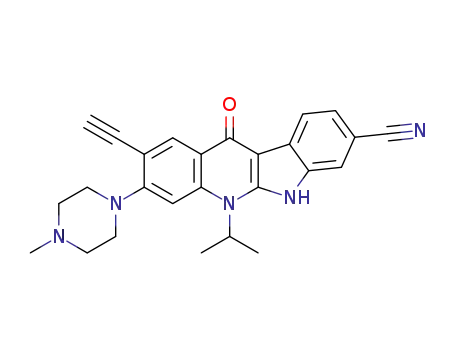 2-ethynyl-5-isopropyl-3-(4-methylpiperazin-1-yl)-11-oxo-6,11-dihydro-5H-indolo[2,3-b] quinoline-8-carbonitrile