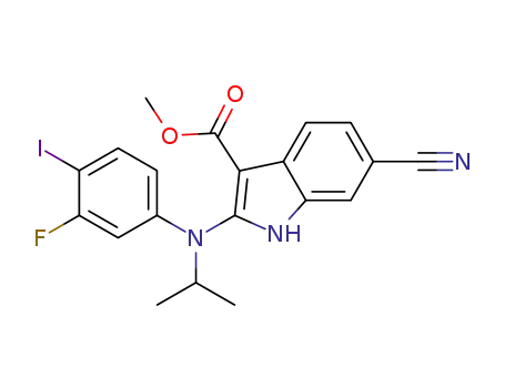 methyl 6-cyano-2-((3-fluoro-4-iodophenyl)(isopropyl)amino)-1H-indole-3-carboxylate