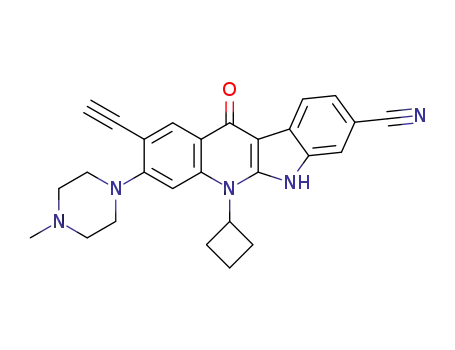 5-cyclobutyl-2-ethynyl-3-(4-methylpiperazin-1-yl)-11-oxo-6,11-dihydro-5H-indolo[2,3-b] quinoline-8-carbonitrile