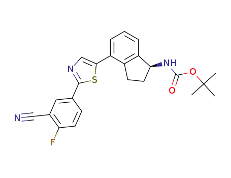 (S)-tert-butyl (4-(2-(3-cyano-4-fluorophenyl)thiazol-5-yl)-2,3-dihydro-1H-inden-1-yl)carbamate
