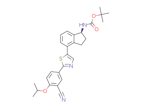 (S)-tert-butyl (4-(2-(3-cyano-4-isopropoxyphenyl)thiazol-5-yl)-2,3-dihydro-1H-inden-1-yl)carbamate