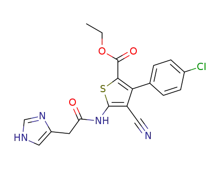 ethyl 5-(2-(1H-imidazol-4-yl)acetamido)-3-(4-chlorophenyl)-4-cyanothiophene-2-carboxylate