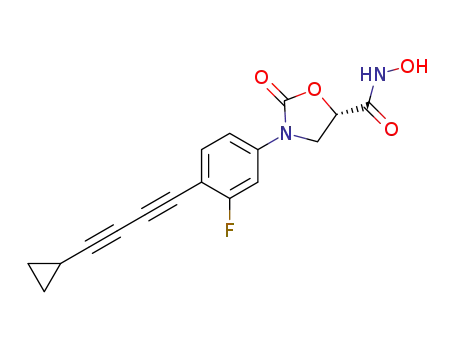 (S)-3-(4-(cyclopropylbuta-1,3-diyn-1-yl)-3-fluorophenyl)-N-hydroxyoxazolidin-2-one-5-carboxamide