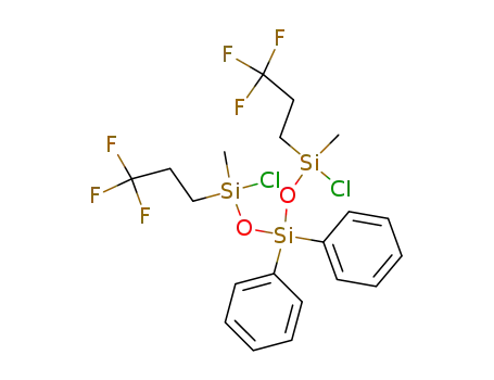 Molecular Structure of 67853-21-8 (Trisiloxane,
1,5-dichloro-1,5-dimethyl-3,3-diphenyl-1,5-bis(3,3,3-trifluoropropyl)-)