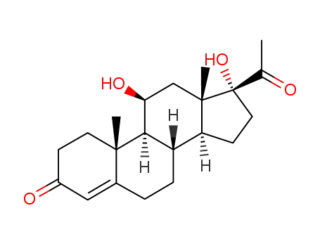 Molecular Structure of 641-77-0 (11BETA,17ALPHA-DIHYDROXY-4-PREGNENE-3,20-DIONE)