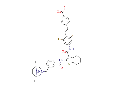 methyl 4-(4-(2-(3-(((1R,5S)-3,8-diazabicyclo[3.2.1]octan-3-yl)methyl)benzamido)-4,5,6,7-tetrahydrobenzo[b]thiophene-3-carboxamido)-2,6-difluorophenethyl)benzoate