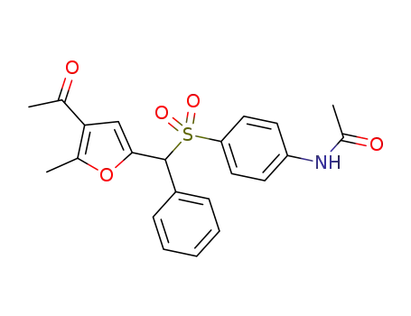 N-(4-(((4-acetyl-5-methylfuran-2-yl)(phenyl)methyl)sulfonyl)phenyl)acetamide