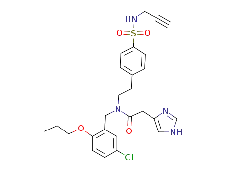 N-(5-chloro-2-propoxybenzyl)-2-(1H-imidazol-4-yl)-N-(4-(N-(prop-2-yn-1-yl)sulfamo-yl)phenethyl)acetamide
