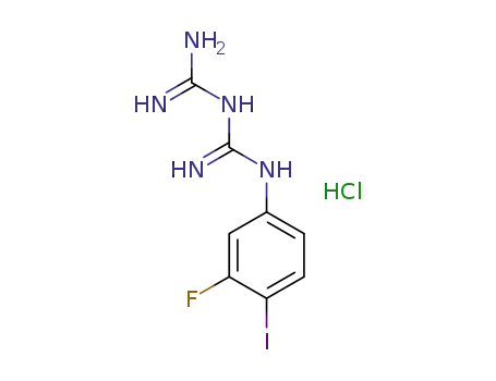 1-carbamimidamido-N-(3-fluoro-4-iodophenyl)methanimidamide hydrochloride