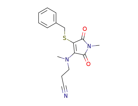 3-((4-(benzylthio)-1-methyl-2,5-dioxo-2,5-dihydro-1H-pyrrol-3-yl)(methyl)amino)propanenitrile