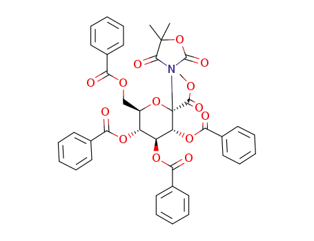5,5-dimethyl-3-[methyl (3,4,5,7-tetra-O-benzoyl-β-D-gluco-hept-2-ulopyranosyl)onate]oxazolidin-2,4-dione