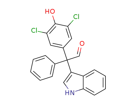 2-(3,5-dichloro-4-hydroxyphenyl)-2-(1H-indol-3-yl)-2-phenylacetaldehyde