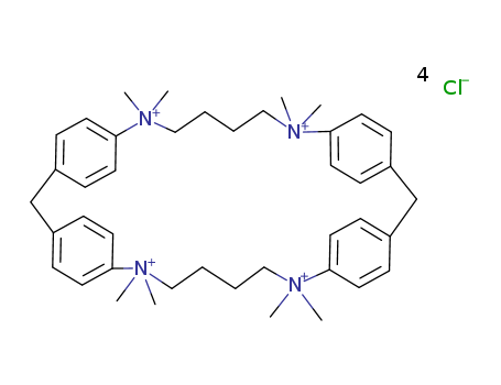 Molecular Structure of 103901-40-2 (7,12,22,27-Tetraazoniapentacyclo[26.2.2.23,6.213,16.218,21]octatriaconta-3,5,13,15,18,20,28,30,31,33,35,37-dodecaene,7,7,12,12,22,22,27,27-octamethyl-, tetrachloride (9CI))