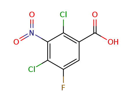 Molecular Structure of 106809-14-7 (2,4-Dichloro-5-fluoro-3-nitrobenzoic acid)