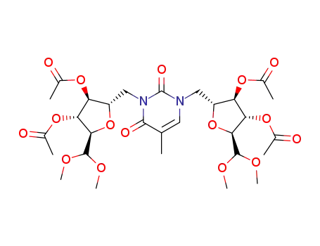 Acetic acid (2S,3S,4R,5R)-4-acetoxy-2-[3-((2R,3R,4S,5S)-3,4-diacetoxy-5-dimethoxymethyl-tetrahydro-furan-2-ylmethyl)-5-methyl-2,6-dioxo-3,6-dihydro-2H-pyrimidin-1-ylmethyl]-5-dimethoxymethyl-tetrahydro-furan-3-yl ester