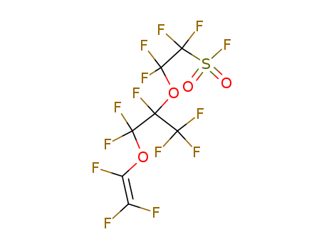 16090-14-5,Perfluoro(4-methyl-3,6-dioxaoct-7-ene)sulfonyl fluoride,Ethanesulfonylfluoride, 1,1,2,2-tetrafluoro-2-[1,2,2-trifluoro-1-(trifluoromethyl)-2-[(trifluorovinyl)oxy]ethoxy]-(8CI);Ethanesulfonyl fluoride,2-[1-[difluoro[(trifluoroethenyl)oxy]methyl]-1,2,2,2-tetrafluoroethoxy]-1,1,2,2-tetrafluoro-(9CI);FS 141;Perfluoro(4-methyl-3,6-dioxaoct-7-ene)sulfonyl fluoride;Perfluoro-3,6-dioxa-4-methyl-D7-octylsulfonyl fluoride;