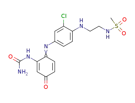 N-(2-{2-Chloro-4-[4-oxo-2-ureido-cyclohexa-2,5-dien-(Z)-ylideneamino]-phenylamino}-ethyl)-methanesulfonamide
