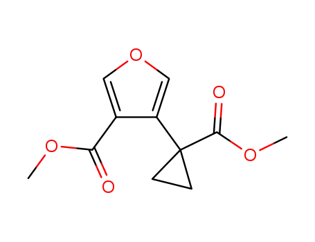 Molecular Structure of 104462-98-8 (3-Furancarboxylic acid, 4-[1-(methoxycarbonyl)cyclopropyl]-, methyl
ester)