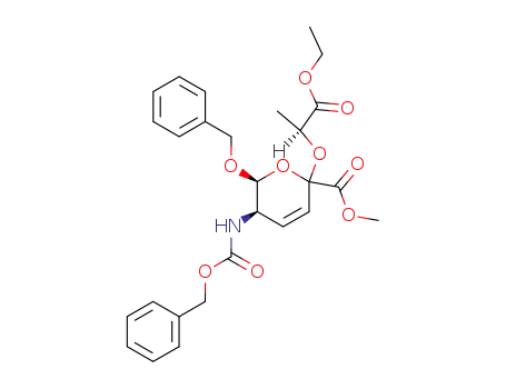 (5R,6S)-6-Benzyloxy-5-benzyloxycarbonylamino-2-((S)-1-ethoxycarbonyl-ethoxy)-5,6-dihydro-2H-pyran-2-carboxylic acid methyl ester