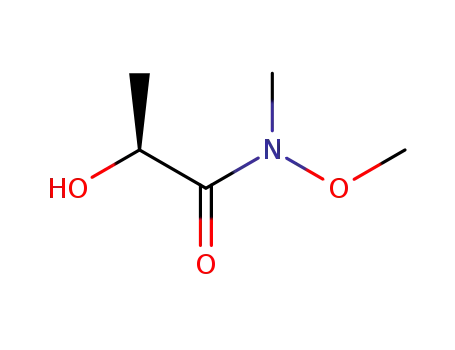 Molecular Structure of 177905-46-3 (Propanamide, 2-hydroxy-N-methoxy-N-methyl-, (2S)-)