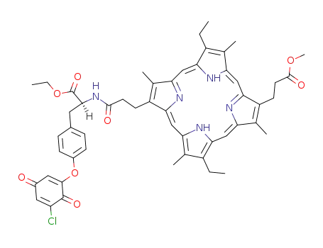 (S)-3-[4-(5-Chloro-3,6-dioxo-cyclohexa-1,4-dienyloxy)-phenyl]-2-{3-[(1Z,5Z,9Z,14Z)-7,17-diethyl-12-(2-methoxycarbonyl-ethyl)-3,8,13,18-tetramethyl-22,24-dihydro-porphin-2-yl]-propionylamino}-propionic acid ethyl ester