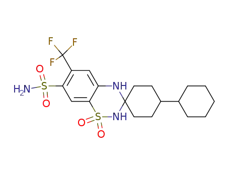 4'-cyclohexyl-1,1-dioxo-6-trifluoromethyl-1,4-dihydro-2H-1λ6-spiro[benzo[1,2,4]thiadiazine-3,1'-cyclohexane]-7-sulfonic acid amide