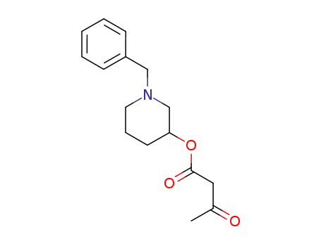 Molecular Structure of 85387-34-4 (Butanoic acid, 3-oxo-, 1-(phenylmethyl)-3-piperidinyl ester)