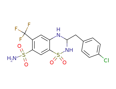 3-(4-chloro-benzyl)-1,1-dioxo-6-trifluoromethyl-1,2,3,4-tetrahydro-1λ6-benzo[1,2,4]thiadiazine-7-sulfonic acid amide