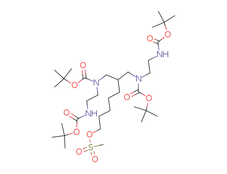 methanesulfonic acid 7-[tert-butoxycarbonyl-(2-tert-butoxycarbonylamino-ethyl)-amino]-6-{[tert-butoxycarbonyl-(2-tert-butoxycarbonylamino-ethyl)-amino]-methyl}-heptyl ester