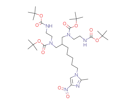 (2-tert-butoxycarbonylamino-ethyl)-[2-{[tert-butoxycarbonyl-(2-tert-butoxycarbonylamino-ethyl)-amino]-methyl}-7-(2-methyl-4-nitro-imidazol-1-yl)-heptyl]-carbamic acid tert-butyl ester