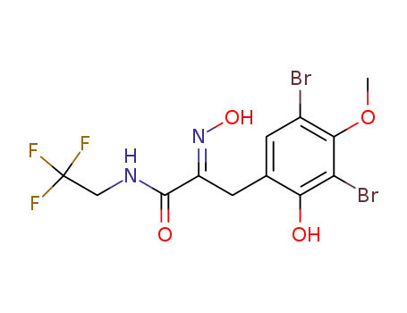 N-(2,2,2-trifluoroethyl) 3-(3,5-dibromo-2-hydroxy-4-methoxyphenyl)-2(E)-(hydroximino)propanamide
