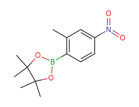 Molecular Structure of 883715-40-0 (4,4,5,5-TETRAMETHYL-2-(2-METHYL-4-NITROPHENYL)-1,3,2-DIOXABOROLANE)