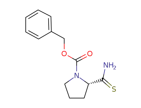 Molecular Structure of 63808-47-9 (1-Pyrrolidinecarboxylic acid, 2-(aminothioxomethyl)-, phenylmethyl
ester, (2S)-)
