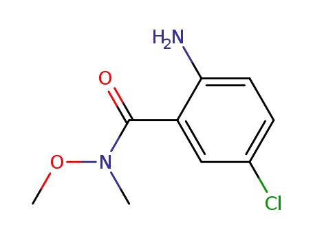 Molecular Structure of 150879-48-4 (Benzamide, 2-amino-5-chloro-N-methoxy-N-methyl-)
