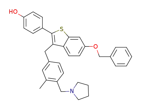 6-Benzyloxy-3-[3-methyl-4-[(1-pyrrolidinyl)methyl]-benzyl]-2-(4-hydroxyphenyl)benzo[b]thiophene