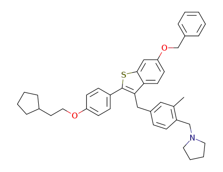 6-Benzyloxy-3-[3-methyl-4-[(1-pyrrolidinyl)methyl]-benzyl]-2-[4-(2-cyclopentylethoxy)phenyl]benzo[b]thiophene