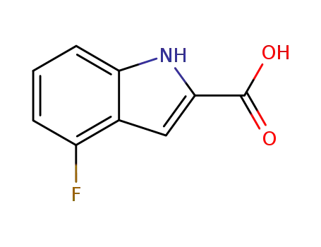 Molecular Structure of 399-68-8 (4-Fluoroindole-2-carboxylic acid)
