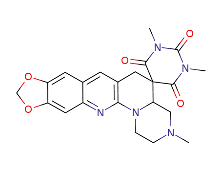 (+/-)-1',3,3'-trimethyl-2,3,4,4a-tetrahydro-1H,2'H,6H-spiro[1,3-benzodioxolo[5,6-g]pyrazino[1,2-a]-1,8-naphthyridine-5,5'-pyrimidine]-2',4',6'(1'H,3'H) trione