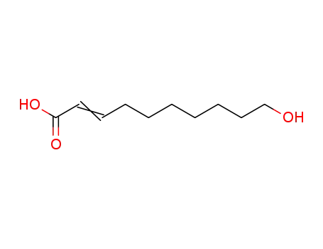 Molecular Structure of 765-01-5 (10-Hydroxy-2-decenoic acid)