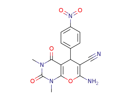 7‑amino‑5‑(4‑nitrophenyl)‑1,3‑dimethyl‑2,4‑dioxo‑1,3,4,5‑tetrahydro‑2H‑pyrano[2,3‑d]pyrimidine‑6‑carbonitrile