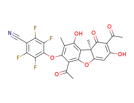2,6-diacetyl-3,9-dihydroxy-7-(2',3',5',6'-tetrafluoro-4'-(cyano)-phenoxy)-8,9b-dimethyl-9bH-dibenzofuran-1-one