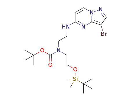 tert-butyl N-[2-[(3-bromopyrazolo[1,5-a]pyrimidin-5-yl)amino]ethyl]-N-[2-[tert-butyl(dimethyl)silyl]oxyethyl]carbamate