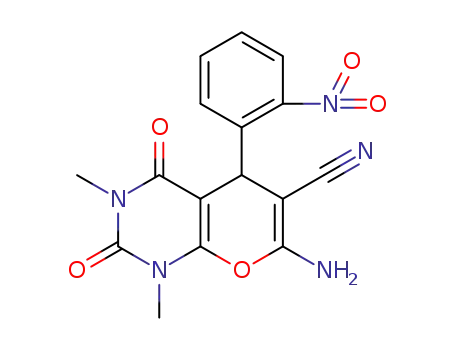 7‑amino‑5‑(2‑nitrophenyl)‑1,3‑dimethyl‑2,4‑dioxo‑1,3,4,5‑tetrahydro‑2H‑pyrano[2,3‑d]pyrimidine‑6‑carbonitrile