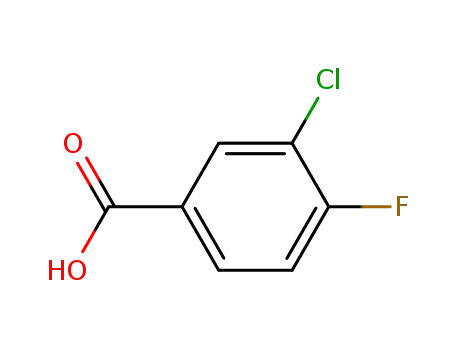 Molecular Structure of 403-16-7 (3-Chloro-4-fluorobenzoic acid)