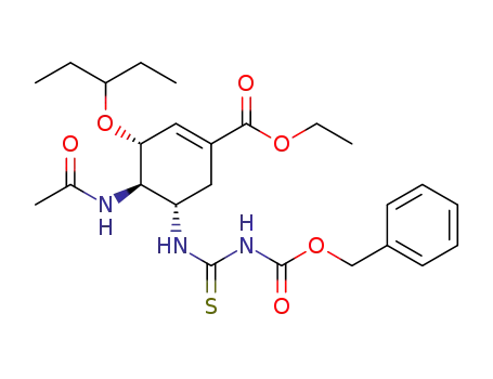(3R,4R,5S)-ethyl 4-acetamido-5-(3-((benzyloxy)carbonyl)thioureido)-3-(pentan-3-yloxy)-cyclohex-1-enecarboxylate